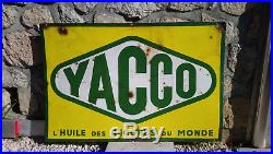 Plaque émaillée ancienne Yacco Double face 100cm66cm vintage enamel sign