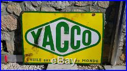 Plaque émaillée ancienne Yacco Double face 100cm66cm vintage enamel sign