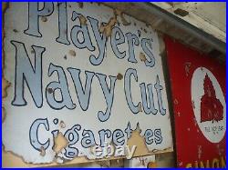 Players Navy Cut Enamel Sign, Vintage Sign Worldwide Shipping