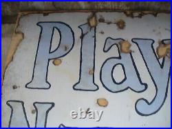 Players Navy Cut Enamel Sign, Vintage Sign Worldwide Shipping