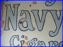 Players Navy Cut Enamel Sign, Vintage Sign Worldwide Shipping