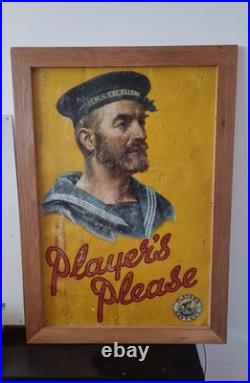 Players Please' Original Enamel Advertising Sign Vintage/Retro (22 x 32) RARE