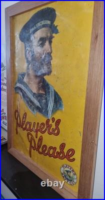Players Please' Original Enamel Advertising Sign Vintage/Retro (22 x 32) RARE