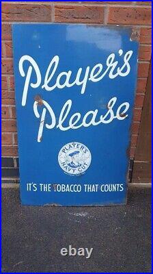 Players Please vintage enamel sign breweriana bar shed man cave