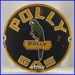 Polly Gas Enamel Sign Ø 50cm (19.7) Rare Vintage Advertising Collector Sign