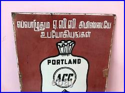 Portland Cement Original Antique Vintage Advt Tin Enamel Porcelain Sign Board