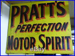 Pratts Perfection Motor Spirit Enamel Sign Petroliana Automobilia Vintage Garage