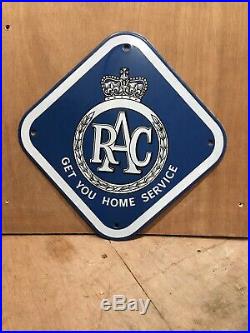 RAC GET YOU HOME SERVICE Vintage Enamel Sign