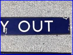 RARE AUTHENTIC VINTAGE ENAMEL London Underground WAY OUT SIGNS