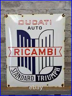 RICAMBI Enamel Sign 19.7x15.7 (50x40cm) Vintage Rare Porcelain Advertising Sign RICAMBI Enamel Sign 19.7x15.7 (50x40cm) Vintage Rare Porcelain Advertising Sign