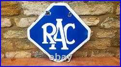 R. A. C. Vintage Double Sided Original Enamel Sign