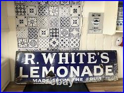 R Whites Lemonade Vintage Enamel Sign Rare