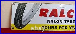 Ralco Nylon Tyres Antique Vintage Advt Tin Enamel Porcelain Sign Board E45