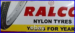 Ralco Nylon Tyres Antique Vintage Advt Tin Enamel Porcelain Sign Board E45