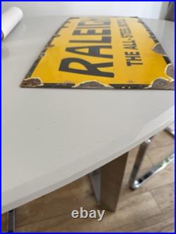 Raleigh Vintage Porcelain Enamel Sign Man Cave/cycling / BMX / Burner / Large Raleigh Vintage Porcelain Enamel Sign Man Cave/cycling / BMX / Burner / Large