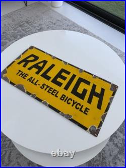 Raleigh Vintage Porcelain Enamel Sign Man Cave/cycling / BMX / Burner / Large Raleigh Vintage Porcelain Enamel Sign Man Cave/cycling / BMX / Burner / Large