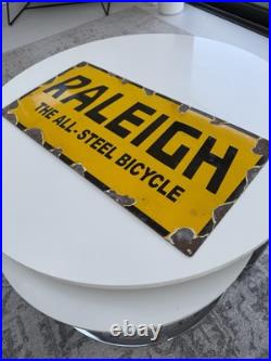 Raleigh Vintage Porcelain Enamel Sign Man Cave/cycling / BMX / Burner / Large Raleigh Vintage Porcelain Enamel Sign Man Cave/cycling / BMX / Burner / Large