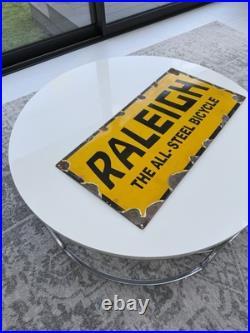 Raleigh Vintage Porcelain Enamel Sign Man Cave/cycling / BMX / Burner / Large Raleigh Vintage Porcelain Enamel Sign Man Cave/cycling / BMX / Burner / Large