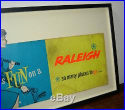 Raleigh cycle advertising showcard poster picture sign decor vintage enamel