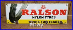 Ralson Nylon Tyres Original Enamel Sign Ralson Nylon Tyres Original Enamel Sign
