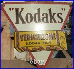 Rare 1930s Old Vintage Antique Kodak Film Adv. Porcelain Enamel Big Sign Board