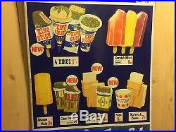 Rare 1960s Vintage Lyons Maid Ice Cream Metal Enamel Advertsing Sign