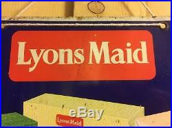Rare 1960s Vintage Lyons Maid Ice Cream Metal Enamel Advertsing Sign