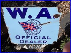 Rare Find Original vintage enamel shop sign'W. A The Wireless Association Dealer Rare Find Original vintage enamel shop sign'W. A The Wireless Association Dealer