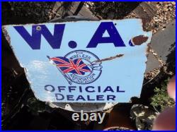 Rare Find Original vintage enamel shop sign'W. A The Wireless Association Dealer Rare Find Original vintage enamel shop sign'W. A The Wireless Association Dealer