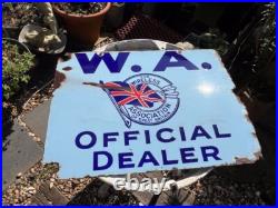 Rare Find Original vintage enamel shop sign'W. A The Wireless Association Dealer Rare Find Original vintage enamel shop sign'W. A The Wireless Association Dealer