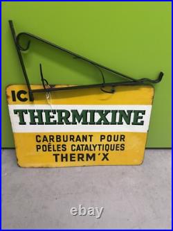 Rare French Vintage Double Sided ICI Thermixine Enamel Sign