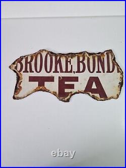 Rare Genuine Original Enamel Sign Brooke Bond Tea Antique Double Sided