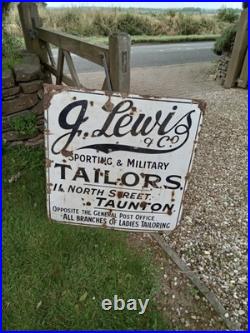 Rare J. Lewis Sporting&MilitaryTailors(Taunton)Enamel sign, original/maker/large Rare J. Lewis Sporting&MilitaryTailors(Taunton)Enamel sign, original/maker/large