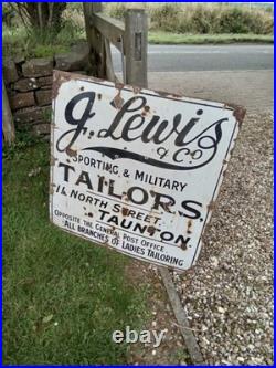 Rare J. Lewis Sporting&MilitaryTailors(Taunton)Enamel sign, original/maker/large Rare J. Lewis Sporting&MilitaryTailors(Taunton)Enamel sign, original/maker/large
