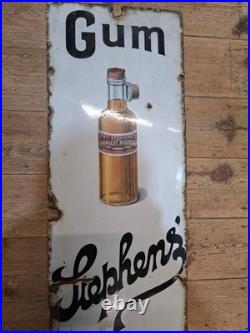 Rare Large Vintage Enamel Sign Stephens Ink & Gum