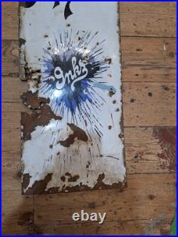 Rare Large Vintage Enamel Sign Stephens Ink & Gum