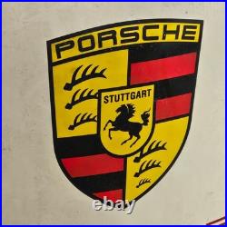 Rare Large Vintage Porsche Cushion Style Enamel Sign Ricambi Originali
