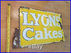 Rare Lyons Enamel Sign Cakes Coffee Tea Lipton cafe shop old vintage antique