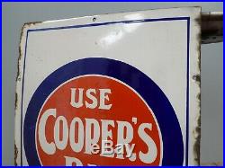 Rare Original Antique Vintage Coopers Dip Enamel Advertising Sign