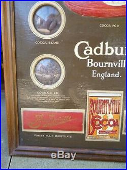 Rare Original Vintage 1920s-30s Cadbury's Chocolates Sign Not Enamel