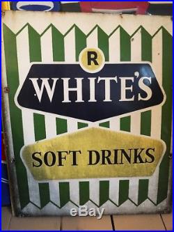 Rare Original Vintage 1950/60s R Whites Soft Drinks Enamel Sign Sweet Shop