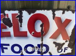 Rare Original Vintage Melox Dog Food Enamel Sign 66x46cm Jordan Bilston