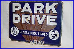 Rare Park Drive Condor Twist Sign Enamel Double Sided Rare Vintage Advertising
