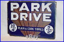 Rare Park Drive Condor Twist Sign Enamel Double Sided Rare Vintage Advertising