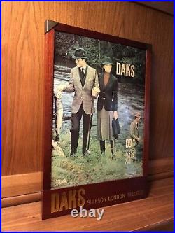 Rare Vintage 1960s DAKS Simpson London Tailors Shop Advertising Sign Not Enamel