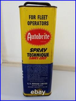Rare Vintage AUTOBRITE CAR & VEHICLE Polish 1960s Tin Can Not Oil Enamel Sign
