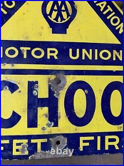 Rare Vintage Enamel Original AA & Motor Union Sign