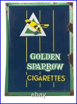 Rare Vintage Golden Sparrow Cigarettes Enamel Sign Made By OGW