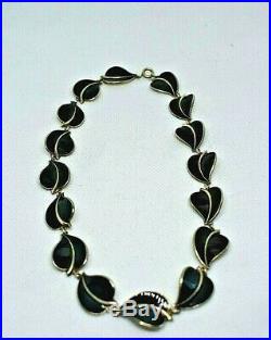 Rare Vintage Hans Myhre Norway Enameled Sterling Silver 15 Necklace (Signed)
