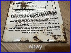 Rare Vintage N. Bromsgrove Urban Council Hackney Carriage Fare Enamel Sign Horses
